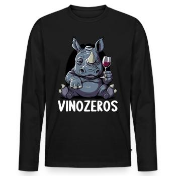 Vinozeros Weinkenner Weintrinker Weinliebhaber - Männer Premium Bio Langarmshirt - Schwarz - Vorne - Nico (187cm)