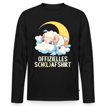 Offizielles Schafshirt Offizielles Schlafshirt - Männer Premium Bio Langarmshirt - Schwarz - Vorne - Nico (187cm)
