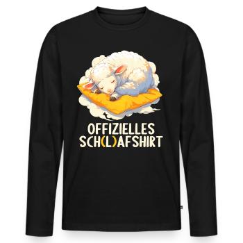 Chemise officielle de mouton Chemise de nuit officielle - T-shirt manches longues Premium bio Homme - noir - Devant - Nico (187cm)