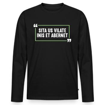 Latin Drôle de dicton latin - T-shirt manches longues Premium bio Homme - noir - Devant - Nico (187cm)