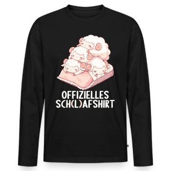 Chemise officielle de mouton Chemise de nuit officielle - T-shirt manches longues Premium bio Homme - noir - Devant - Nico (187cm)