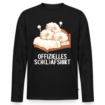 Offizielles Schafshirt Offizielles Schlafshirt - Männer Premium Bio Langarmshirt - Schwarz - Vorne - Nico (187cm)