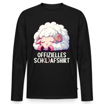 Chemise officielle de mouton Chemise de nuit officielle - T-shirt manches longues Premium bio Homme - noir - Devant - Nico (187cm)