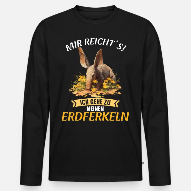 Erdferkeln Erdferkel - Männer Premium Bio Langarmshirt - Schwarz