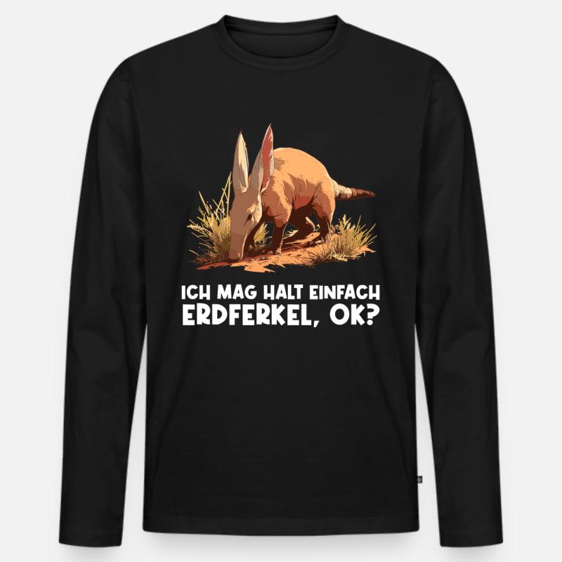 Erdferkeln Erdferkel - Männer Premium Bio Langarmshirt - Schwarz