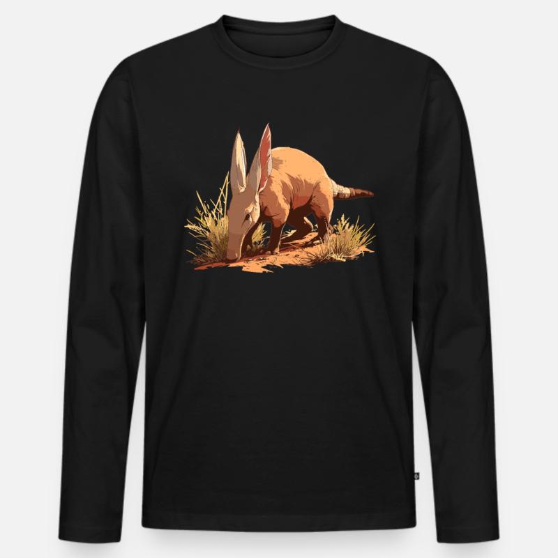 Erdferkeln Erdferkel - Männer Premium Bio Langarmshirt - Schwarz
