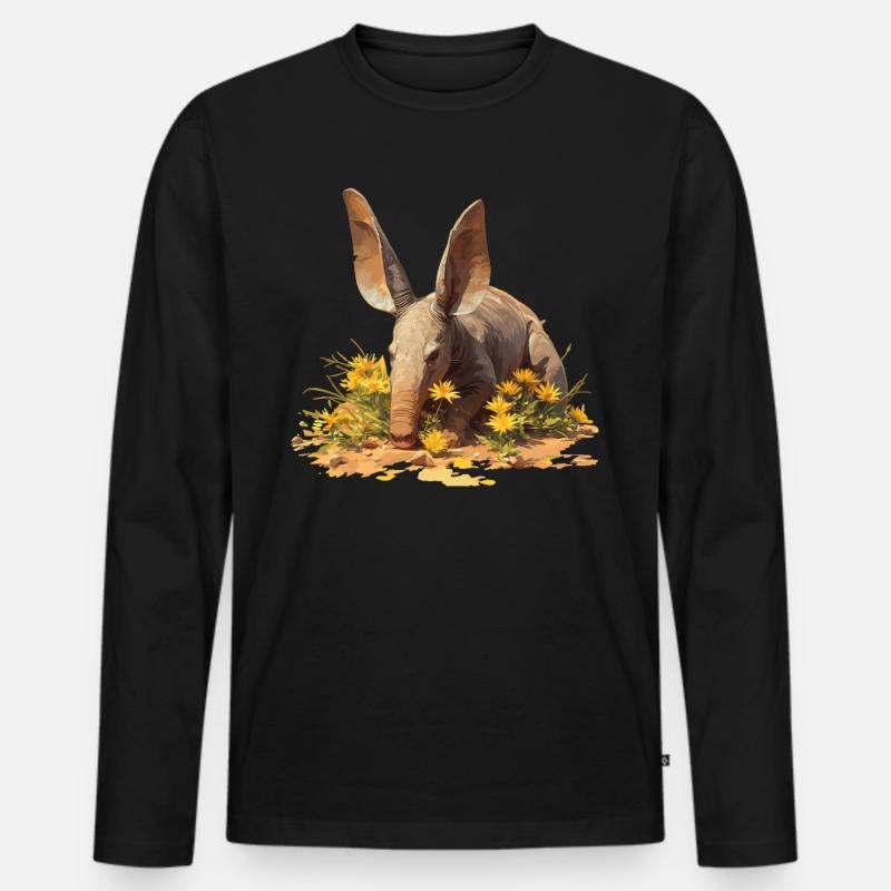 Erdferkeln Erdferkel - Männer Premium Bio Langarmshirt - Schwarz