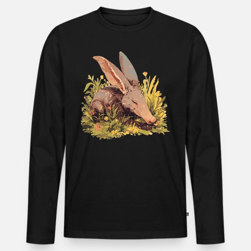 Erdferkeln Erdferkel - Männer Premium Bio Langarmshirt - Schwarz