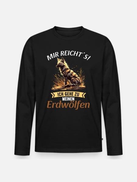 Erdwölfe Erdwolf - Männer Premium Bio Langarmshirt - Schwarz