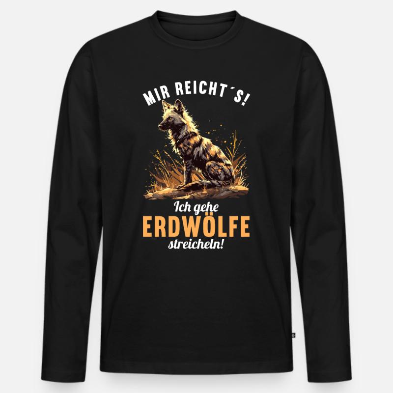 Erdwölfe Erdwolf - Männer Premium Bio Langarmshirt - Schwarz