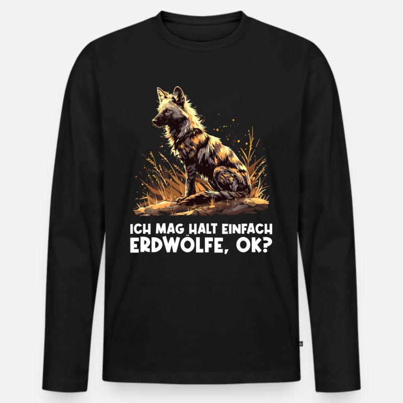 Erdwölfe Erdwolf - Männer Premium Bio Langarmshirt - Schwarz
