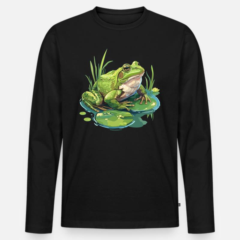 Ochsenfrösche Ochsenfrosch - Männer Premium Bio Langarmshirt - Schwarz
