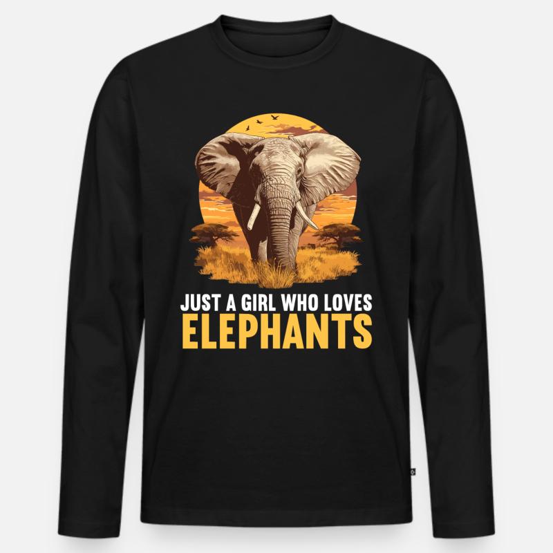 Elefanten Elefant - Männer Premium Bio Langarmshirt - Schwarz