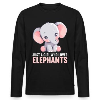 Elefanten Elefant - Männer Premium Bio Langarmshirt - Schwarz - Vorne - Nico (187cm)