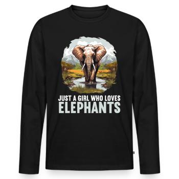 Elefanten Elefant - Männer Premium Bio Langarmshirt - Schwarz - Vorne - Nico (187cm)