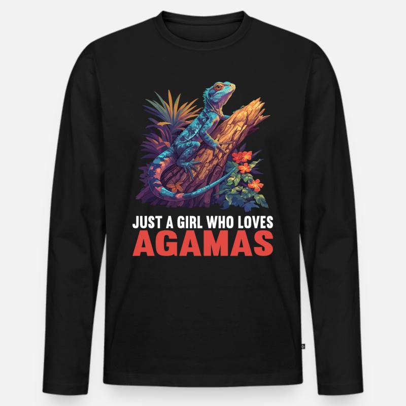 Agamen Agame - Männer Premium Bio Langarmshirt - Schwarz
