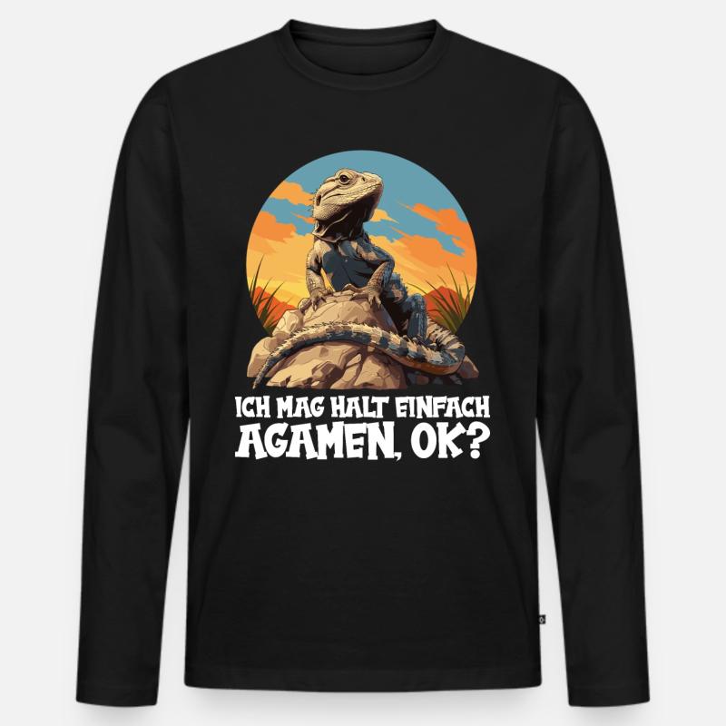 Agamen Agame - Männer Premium Bio Langarmshirt - Schwarz