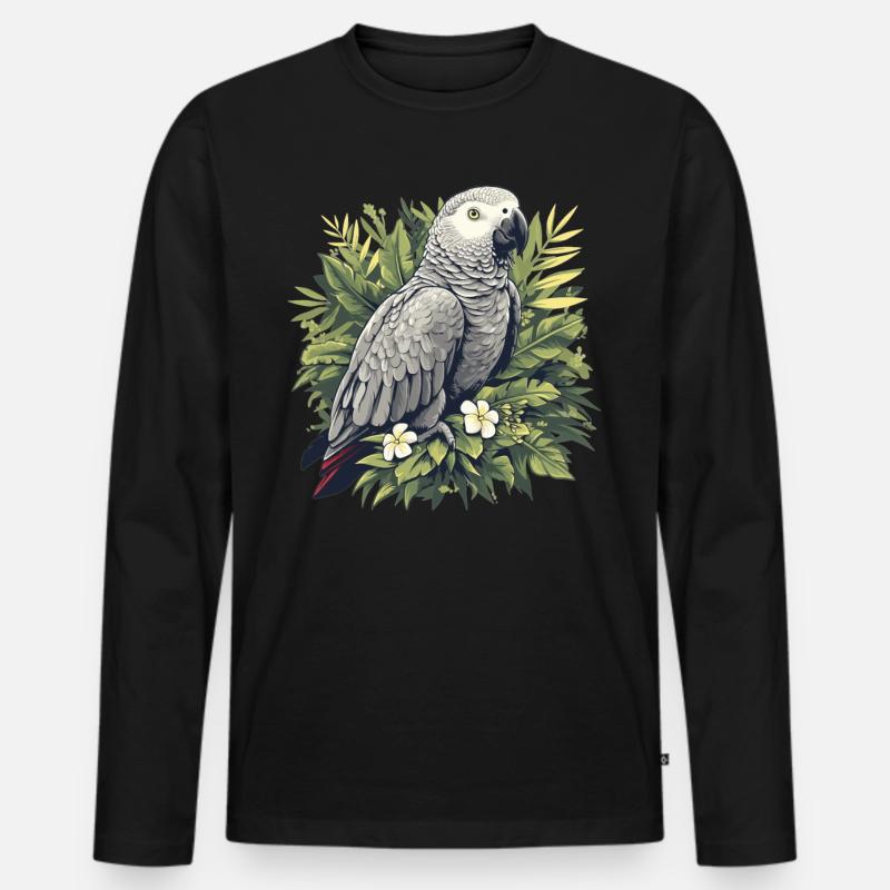 Graupapageien Graupapagei - Männer Premium Bio Langarmshirt - Schwarz