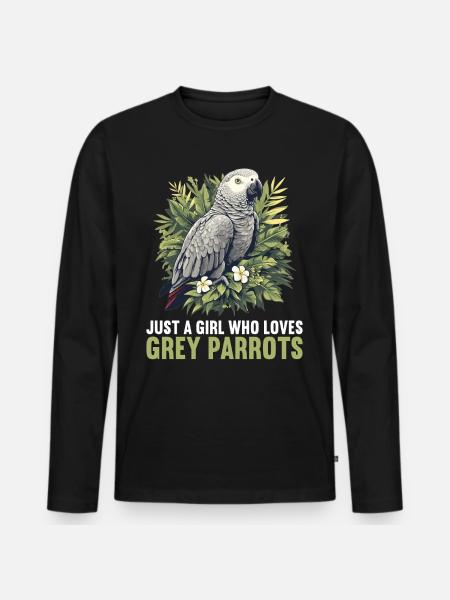 African grey parrots - Men's Premium Organic Long Sleeve Shirt - black