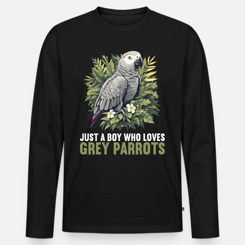 Graupapageien Graupapagei - Männer Premium Bio Langarmshirt - Schwarz