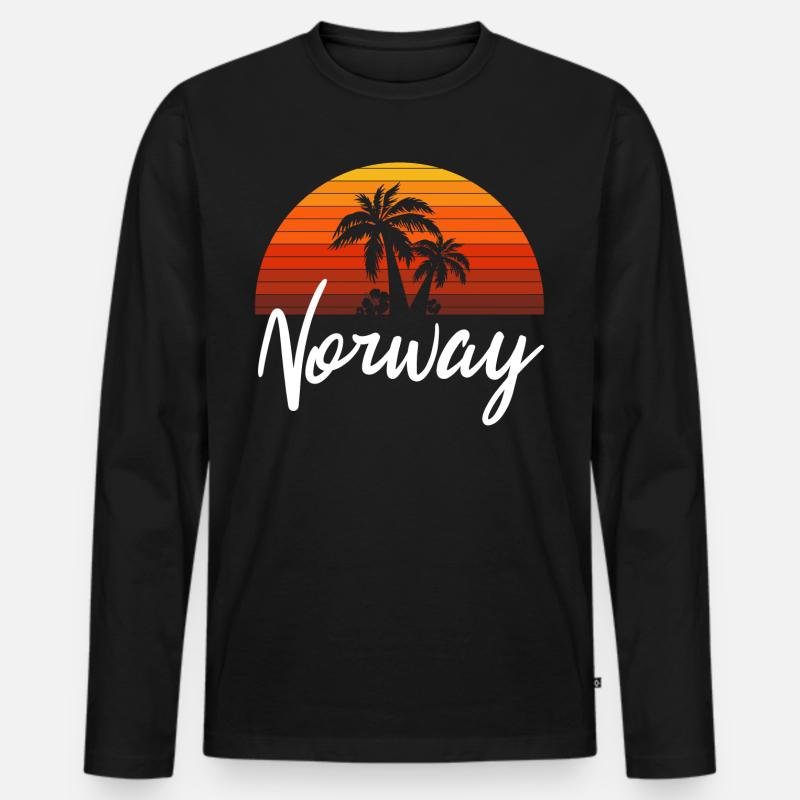 norway - Männer Premium Bio Langarmshirt - Schwarz