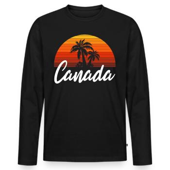 Canada - T-shirt manches longues Premium bio Homme - noir - Devant - Nico (187cm)