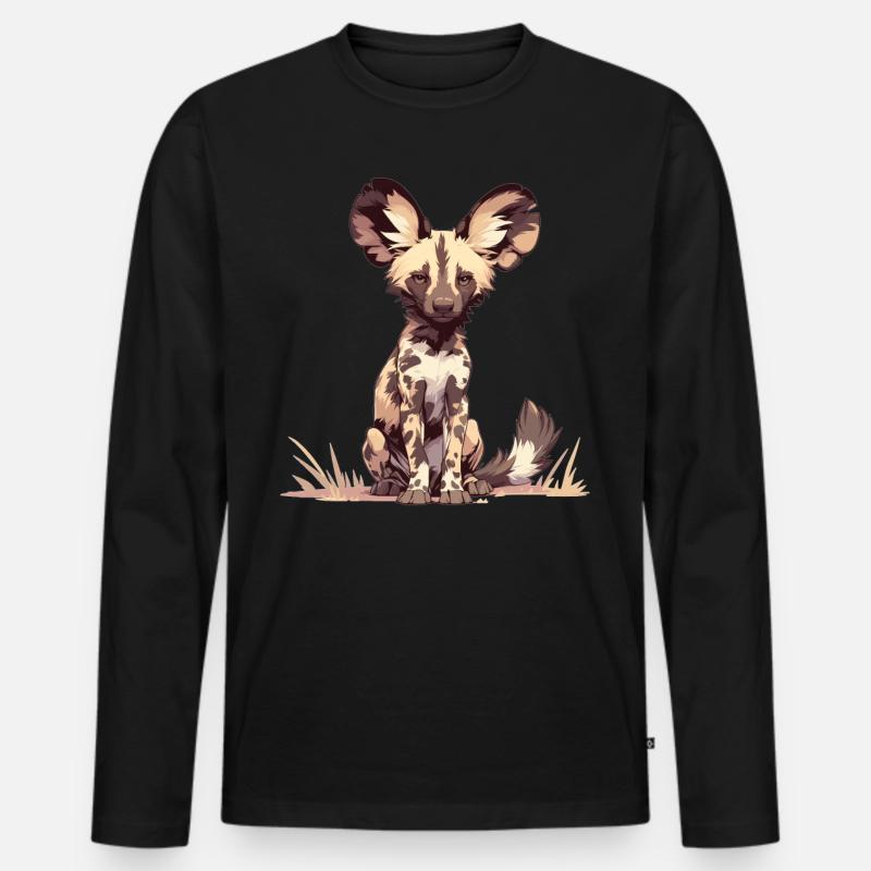 Wildhunde Wildhund - Männer Premium Bio Langarmshirt - Schwarz