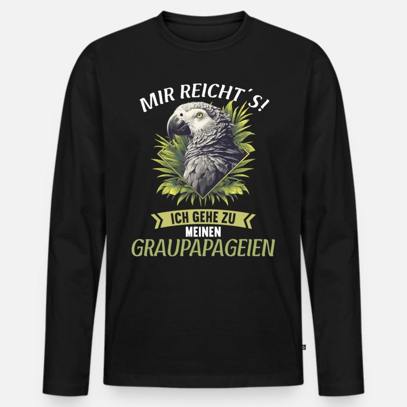 Graupapageien Graupapagei - Männer Premium Bio Langarmshirt - Schwarz