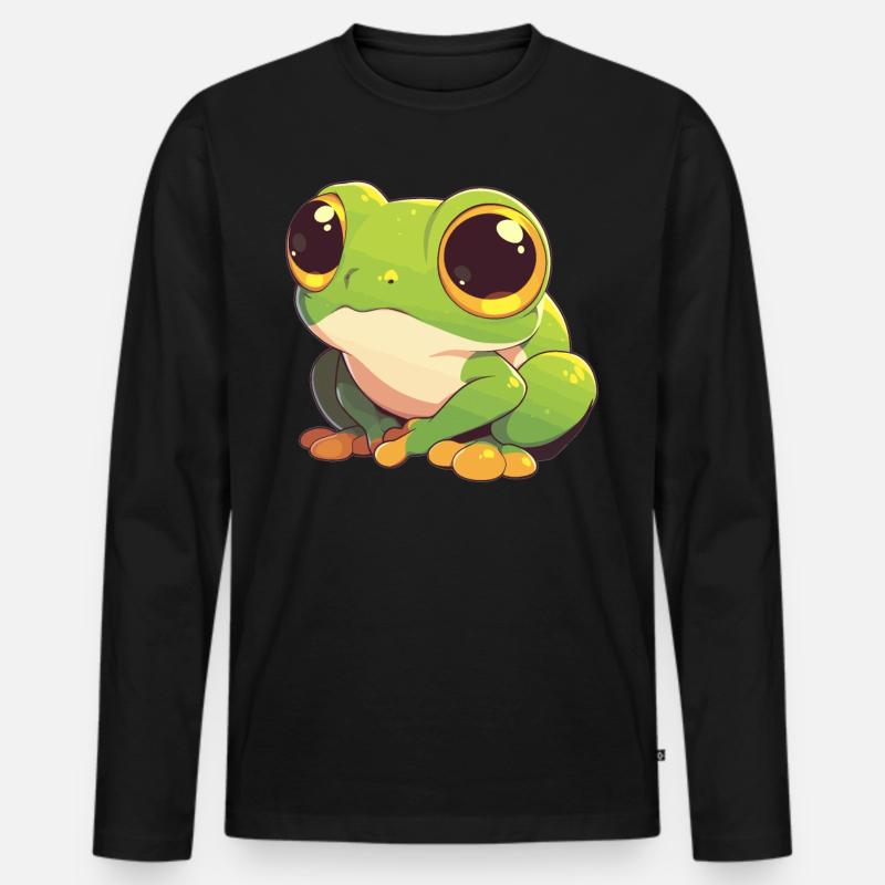 Tree Frog Baumfrösche Baumfrosch - Männer Premium Bio Langarmshirt - Schwarz