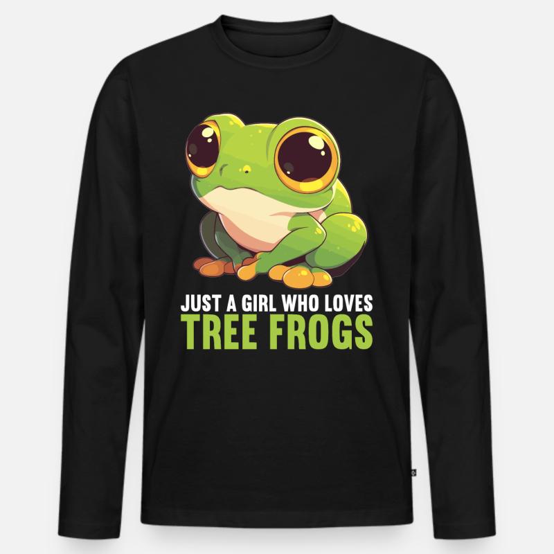 Tree Frog Baumfrösche Baumfrosch - Männer Premium Bio Langarmshirt - Schwarz
