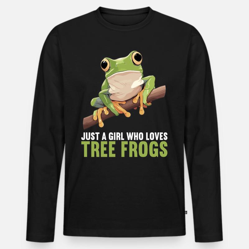 Tree Frog Baumfrösche Baumfrosch - Männer Premium Bio Langarmshirt - Schwarz