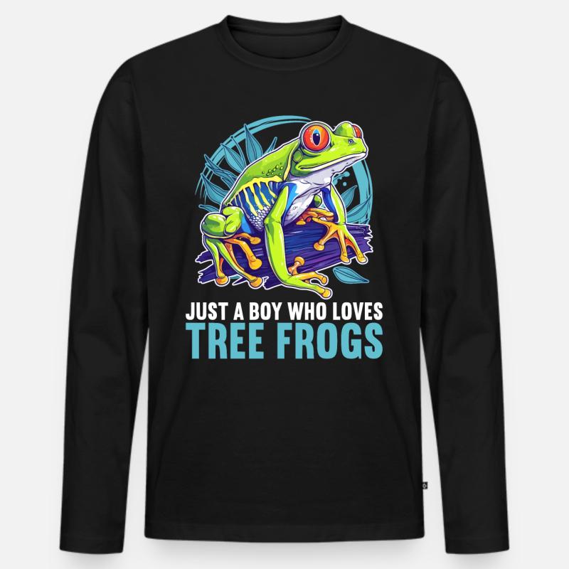 Tree Frog Baumfrösche Baumfrosch - Männer Premium Bio Langarmshirt - Schwarz