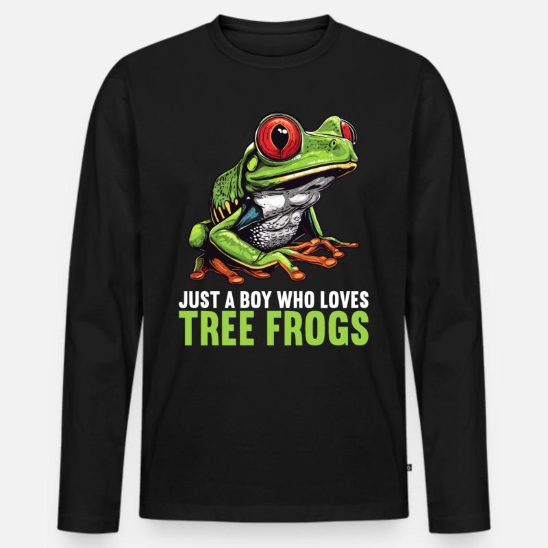 Tree Frog Baumfrösche Baumfrosch - Männer Premium Bio Langarmshirt - Schwarz