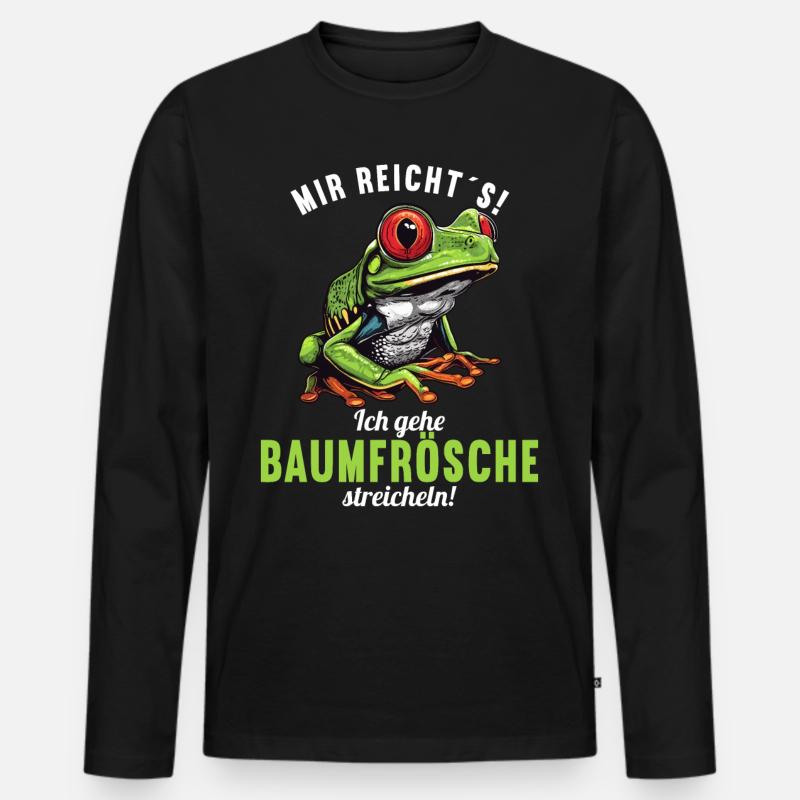 Tree Frog Baumfrösche Baumfrosch - Männer Premium Bio Langarmshirt - Schwarz