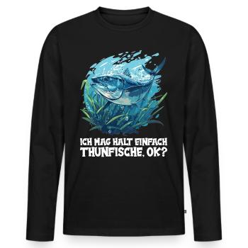 Tuna Thunfische Thunfisch - Männer Premium Bio Langarmshirt - Schwarz - Vorne - Nico (187cm)