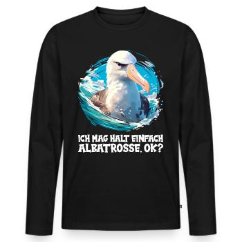 Albatross Albatrosse Albatros - Männer Premium Bio Langarmshirt - Schwarz - Vorne - Nico (187cm)