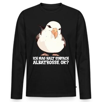 Albatross Albatrosse Albatros - Männer Premium Bio Langarmshirt - Schwarz - Vorne - Nico (187cm)