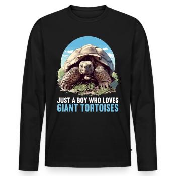 Giant tortoises Giant tortoise - Men's Premium Organic Long Sleeve Shirt - black - Front - Nico (187cm)