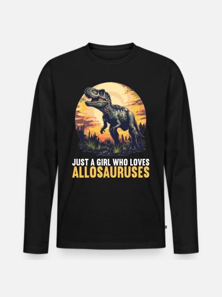 Allosaur Allosaurus - Men's Premium Organic Long Sleeve Shirt - black