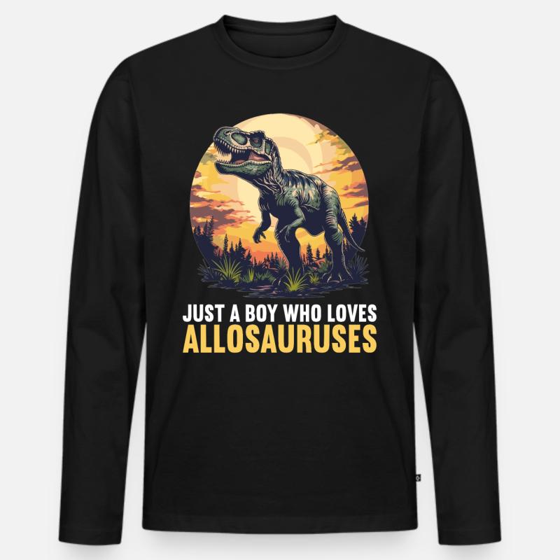 Allosaurier Allosaurus - Männer Premium Bio Langarmshirt - Schwarz