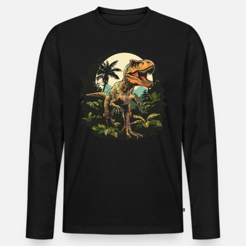 Allosaurier Allosaurus - Männer Premium Bio Langarmshirt - Schwarz