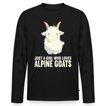 Alpine Goat Bergziegen Bergziege - Männer Premium Bio Langarmshirt - Schwarz - Vorne - Nico (187cm)