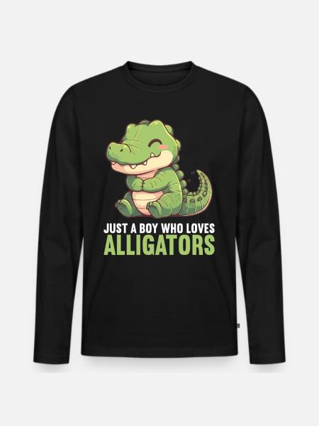 Alligatoren Alligator - Männer Premium Bio Langarmshirt - Schwarz