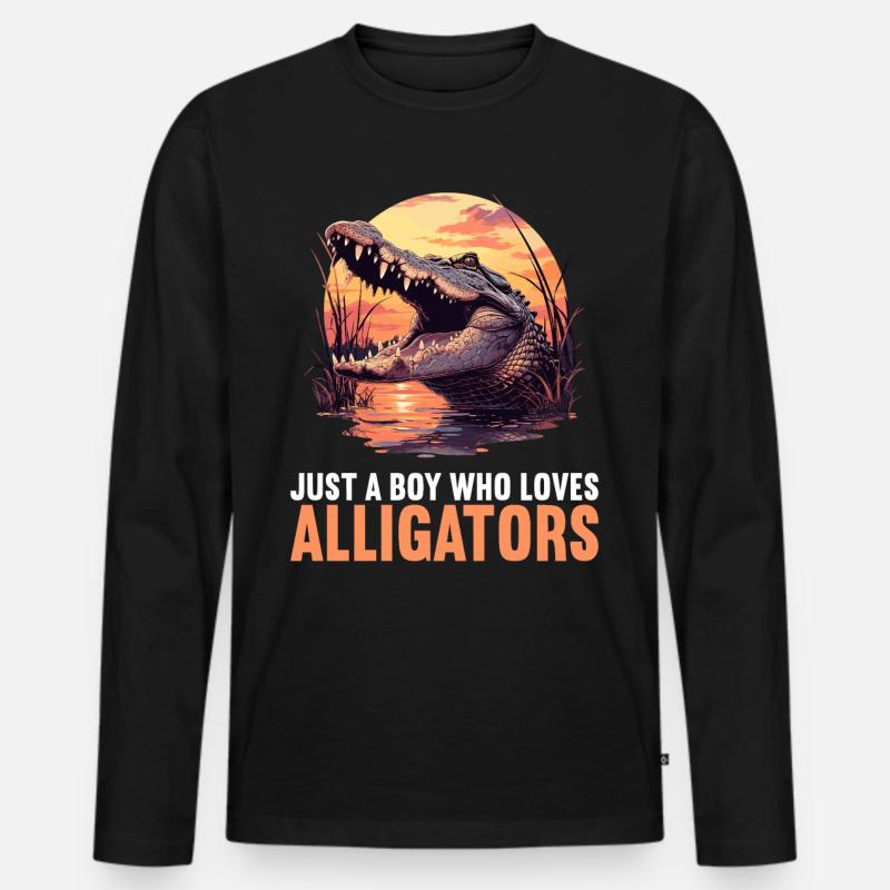Alligatoren Alligator - Männer Premium Bio Langarmshirt - Schwarz