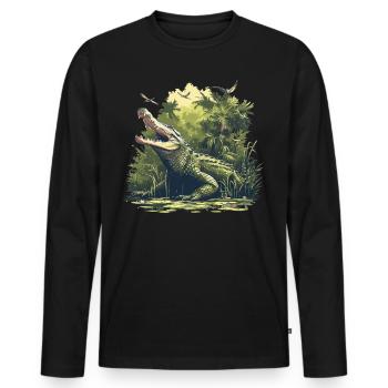 Alligatoren Alligator - Männer Premium Bio Langarmshirt - Schwarz - Vorne - Nico (187cm)