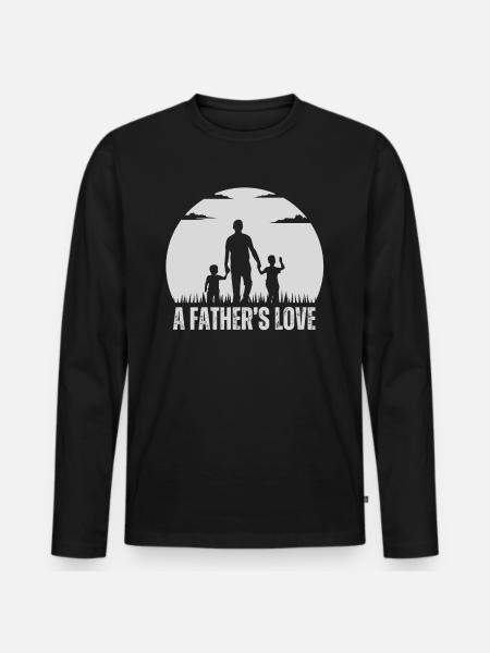 father and son - Men's Premium Organic Long Sleeve Shirt - black