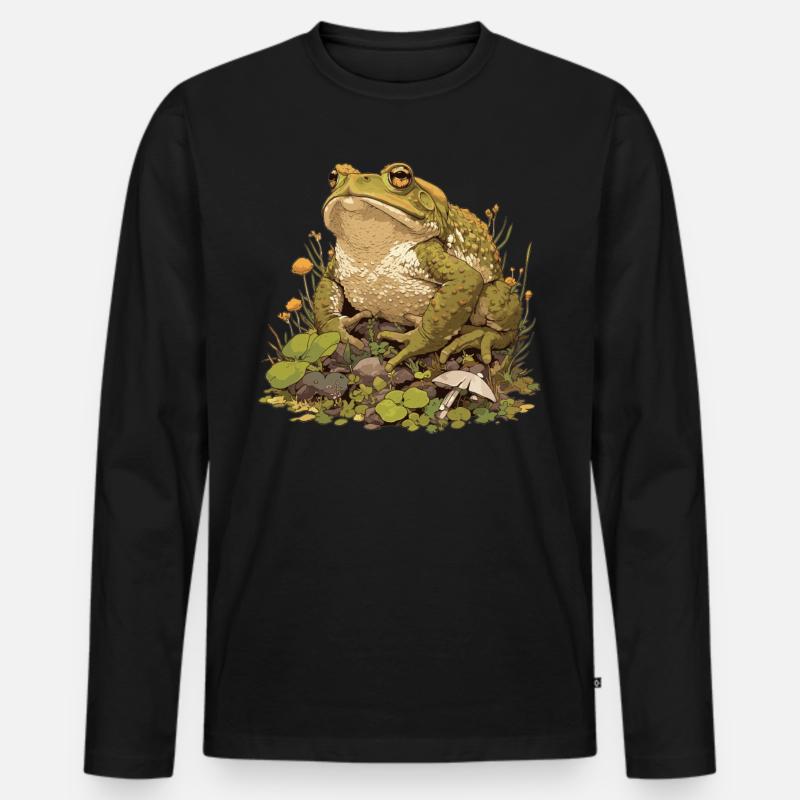 Toad Kröten Kröte - Männer Premium Bio Langarmshirt - Schwarz