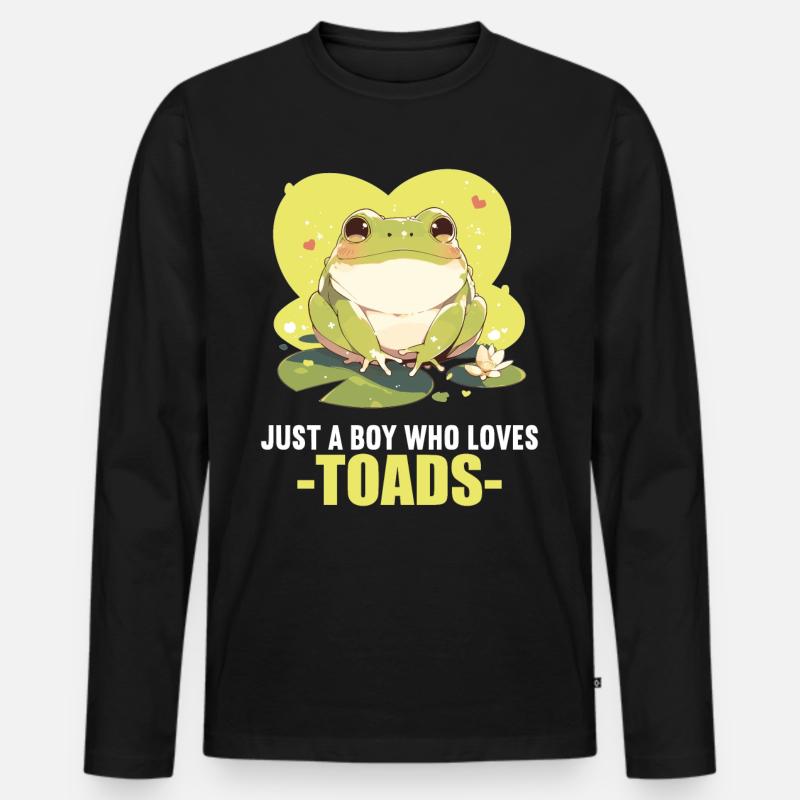 Toad Kröten Kröte - Männer Premium Bio Langarmshirt - Schwarz