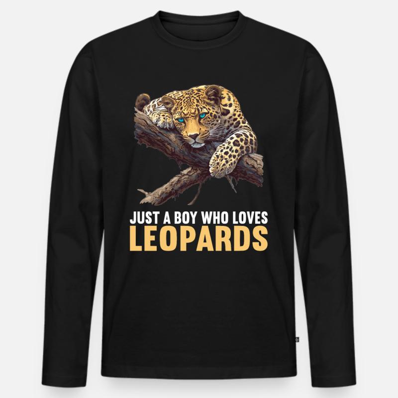 Leoparden Leopard - Männer Premium Bio Langarmshirt - Schwarz