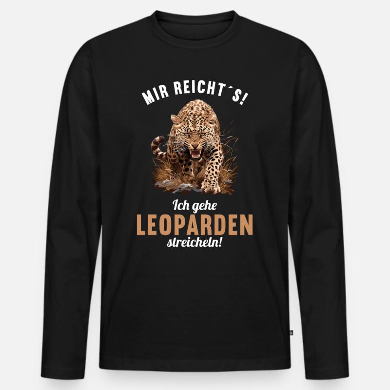 Leoparden Leopard - Männer Premium Bio Langarmshirt - Schwarz